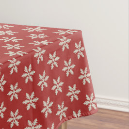 Toalha De Mesa Parceiro Floco de Neve do Natal Vermelho