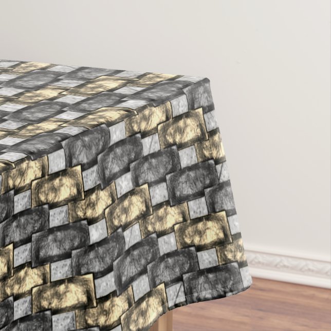 Toalha De Mesa Partes retangulares das ouros de cinzas esculpidas (Posição Original)