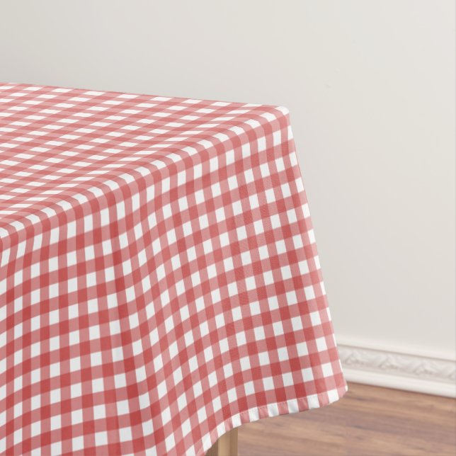 Toalha De Mesa Partido Picnic Clássico Vermelho e Branco Gingham (Posição Original)