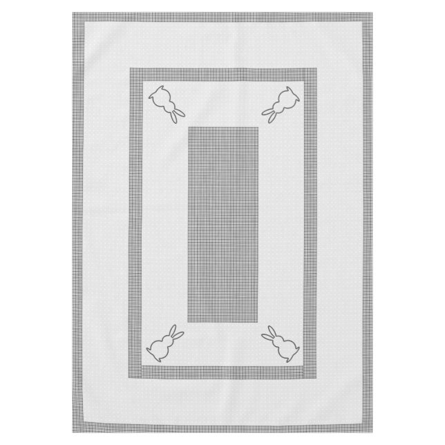 Toalha De Mesa Páscoa 60x84", com verificação, pontos, coelho (Frente)