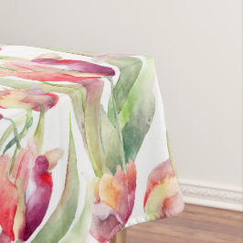 Toalha De Mesa Páscoa de Prados Vermelhos da Watercolor Vintage