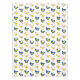 Toalha De Mesa Páscoa Escandinava Amarelo e Azul Engraçado