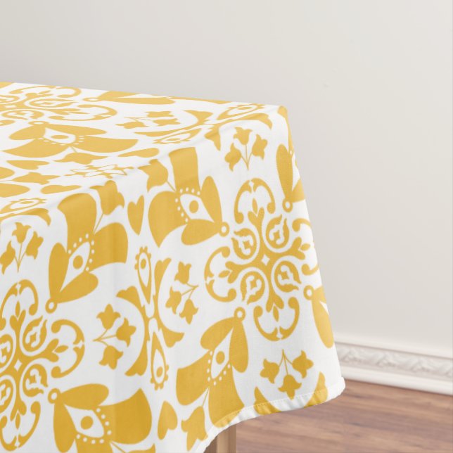 Toalha De Mesa Páscoa Moderna do Ímpete Floral Amarelo (Posição Original)