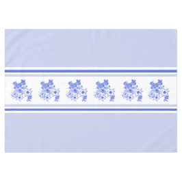 Toalha De Mesa Pássaro Azul e Branco e Edelweiss