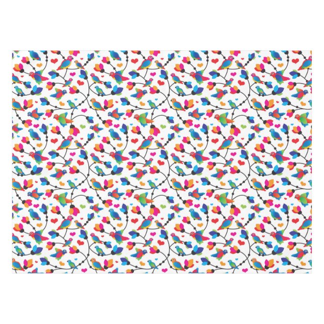 Toalha De Mesa pássaro colorido bonito do papagaio (Frente (Horizontal))