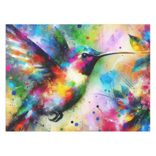 Toalha De Mesa Pássaro Hummingbird Colorido Whimsical Personaliza