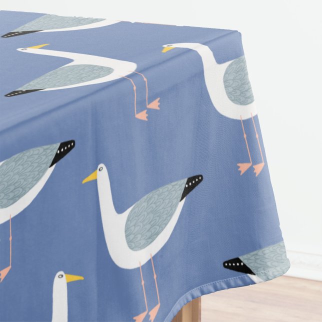Toalha De Mesa Pássaro Náutico do Seagull (Blue fun seagull pattern cloth tablecloth)