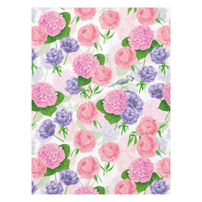 Toalha De Mesa Pássaros e flores (Frente)