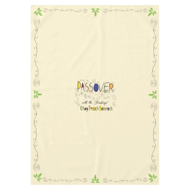 Toalha De Mesa Passe 60/84" Tablecloth "Passover Chag Sameach" (Frente)
