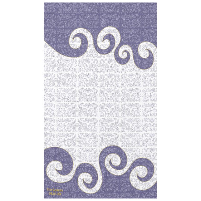 Toalha De Mesa Passover 60/104 Tablecloth "Passover Parting Sea" (Frente)