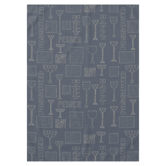 Toalha De Mesa Passover 60/84" Tablecloth "Passover Wine & Matza" (Frente)