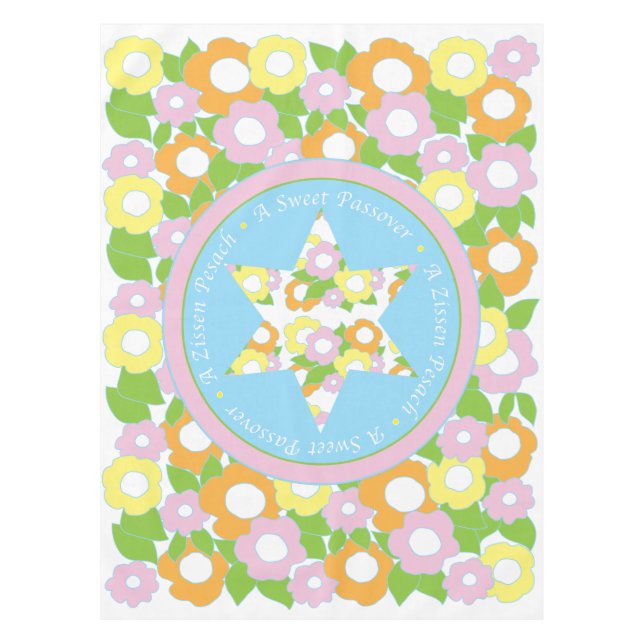Toalha De Mesa Pasta "52" x 70" Tablecloth "Uma Doce Passover" (Frente)