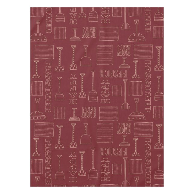 Toalha De Mesa Pasta "52" x 70" Tablecloth "Wine & Matzah" (Frente)