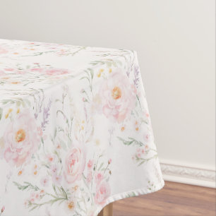 Toalha De Mesa Pastel Floral Cor-de-Rosa Esbranquiçada Elegante