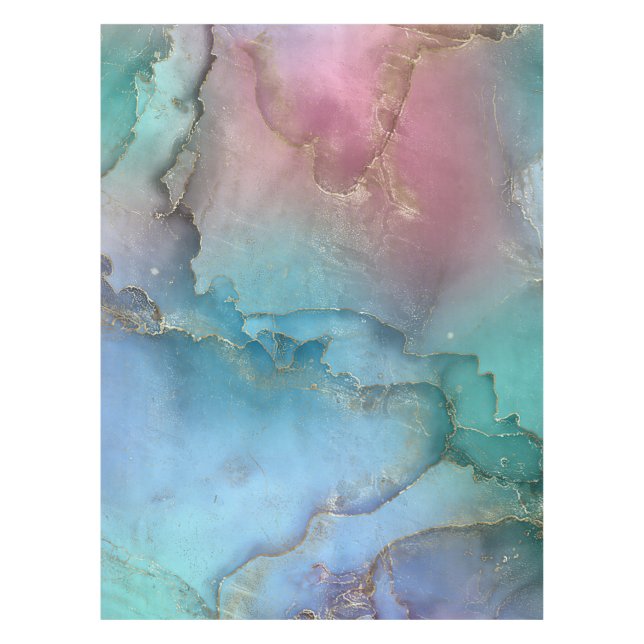 Toalha De Mesa Pastos de sonho - tinta a álcool e ouro (Frente)