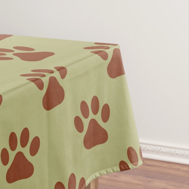 Toalha De Mesa Pata de cão marrom imprime o padrão (Posição Original)