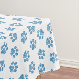 Toalha De Mesa patas, patas de cães, patas azuis