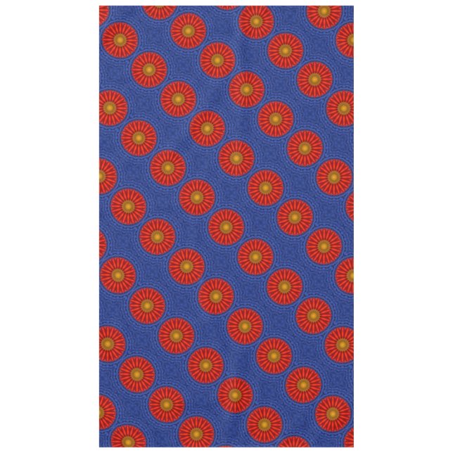Toalha De Mesa Pato em azul com caleidoscópio vermelho (Frente)