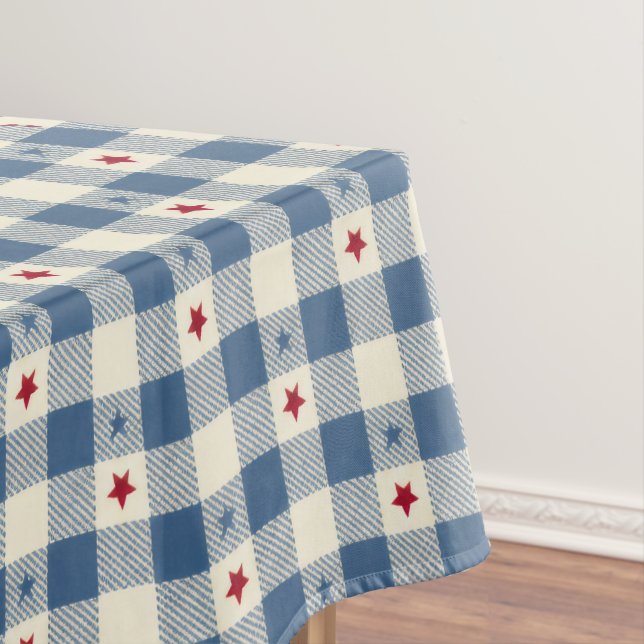 Toalha De Mesa Patriotic Gingham Americana Style (Posição Original)