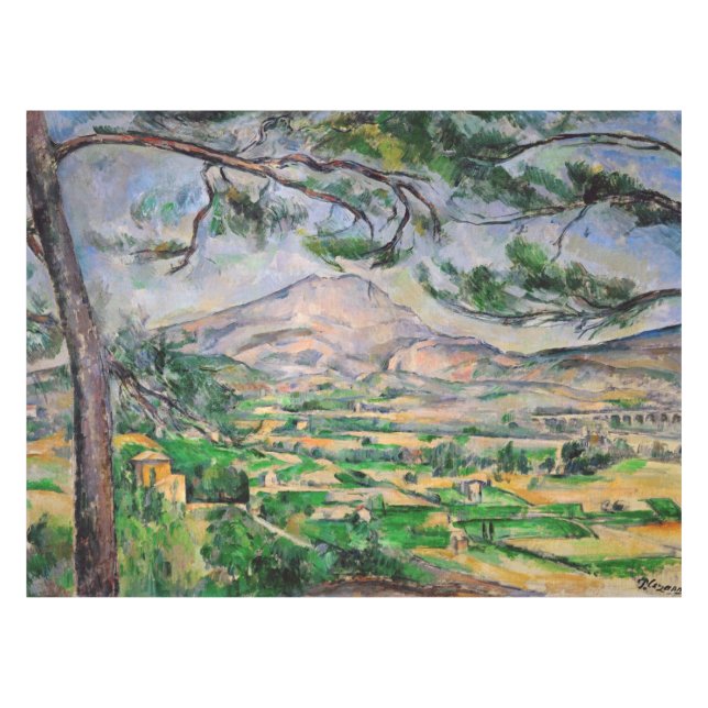 Toalha De Mesa Paul Cezanne - Mont Sainte-Victoire e pinheiro Gra (Frente (Horizontal))