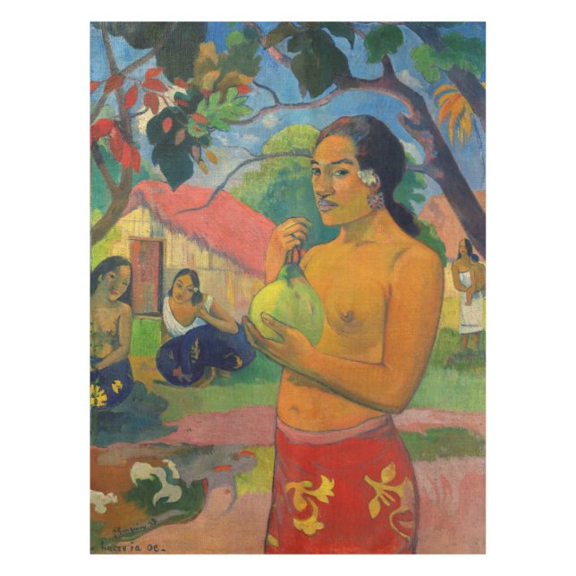 Toalha De Mesa Paul Gauguin - Mulher segurando uma Fruta (Frente)