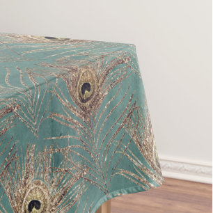 Toalha De Mesa Pavão-de-pena-de-relva-de-relva-relva-relva elegan