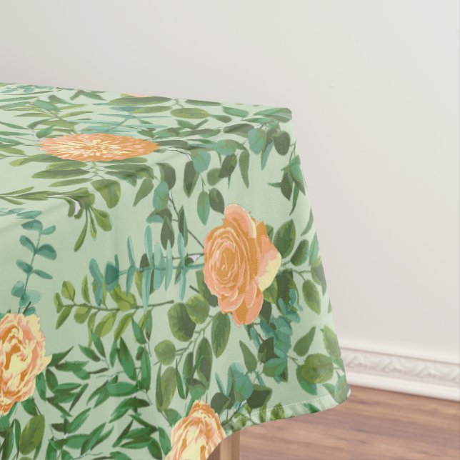 Toalha De Mesa Peach Green Wedding Primavera Pastel (Posição Original)