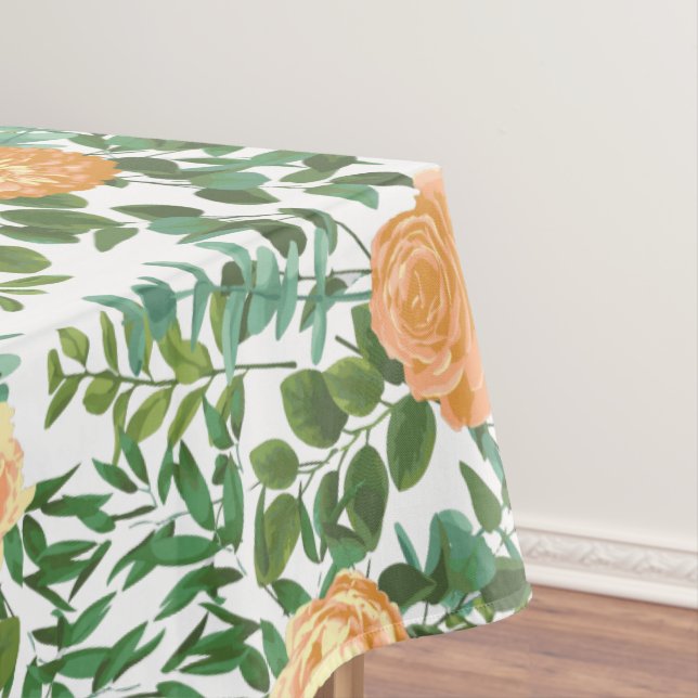 Toalha De Mesa Peach Peony Rosa Floral Wedding (Posição Original)