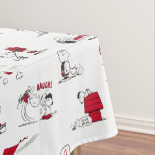 Toalha De Mesa PEANUTS Padrão vermelho e preto