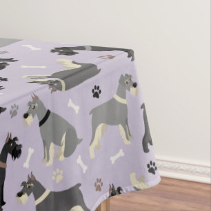 Toalha De Mesa Peças e Ossos Schnauzer