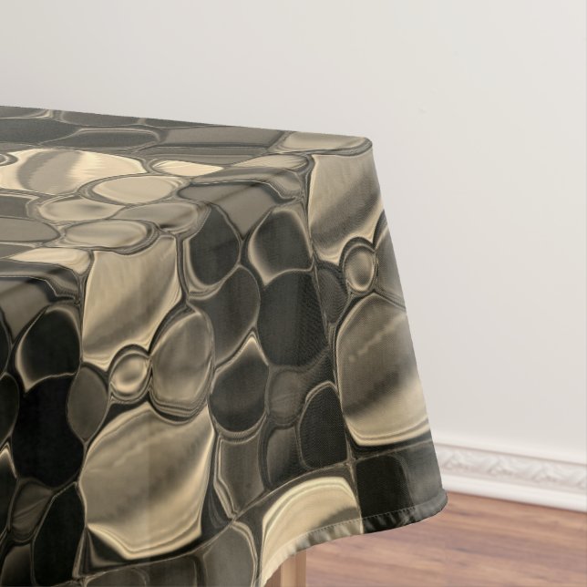 Toalha De Mesa Pedaços castanhos, círculos e arredondados (Posição Original)