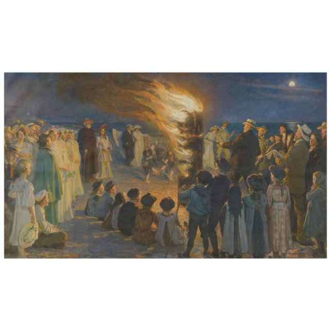 Toalha De Mesa Peder Severin Kroyer - Fogueira de Eva Bonfire (Frente (Horizontal))
