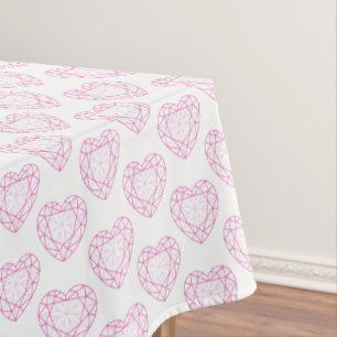 Toalha De Mesa Pedras preciosas de turmalina rosa padrão de linha
