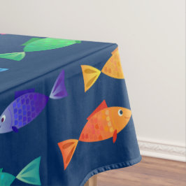 Toalha De Mesa Peixe-arco-íris no oceano com um padrão colorido b
