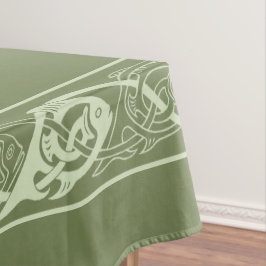 Toalha De Mesa Peixe de Knotwork Celta em Verde
