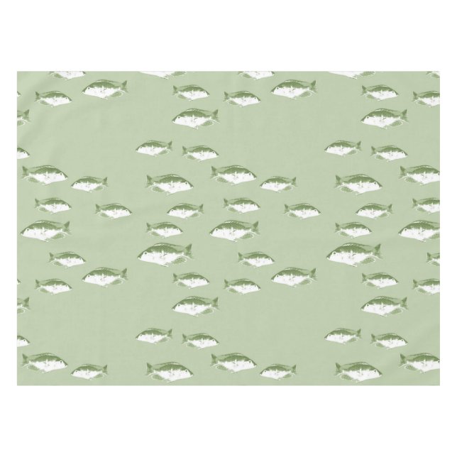 Toalha De Mesa Peixe verde oliva (Frente (Horizontal))
