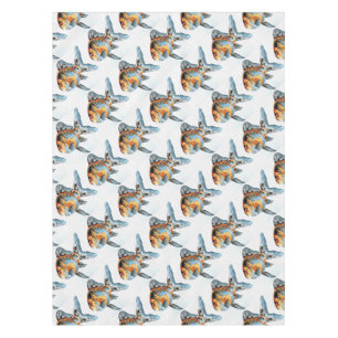 Toalha De Mesa Peixes dourados do Shubunkin Azul e Laranja