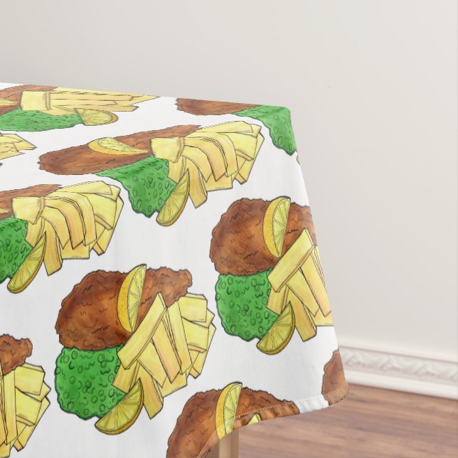 Toalha De Mesa Peixes e Chips Peas Britânicos Compram Takeaway (Posição Original)