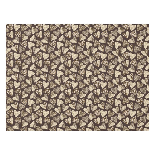 Toalha De Mesa Pele animal com corações (Frente (Horizontal))
