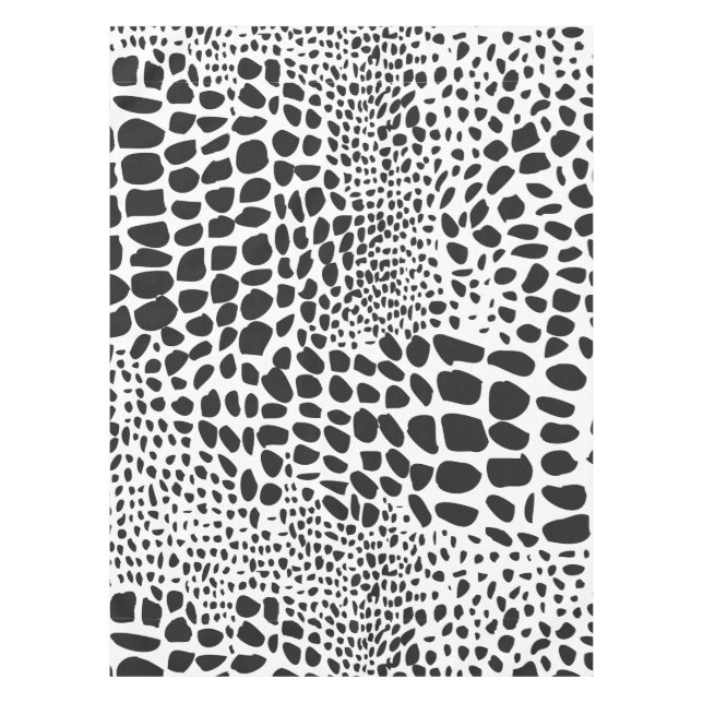 Toalha De Mesa Pele Animal em Preto e Branco (Frente)