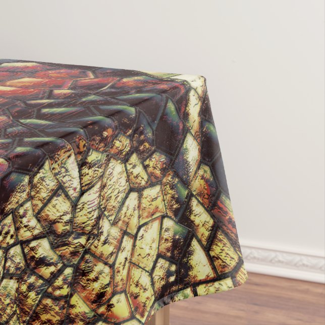 Toalha De Mesa Pele de réptil com manchas amareladas e escuras? (Posição Original)