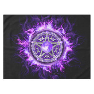 Toalha De Mesa Pentagrama de Lua Roxo