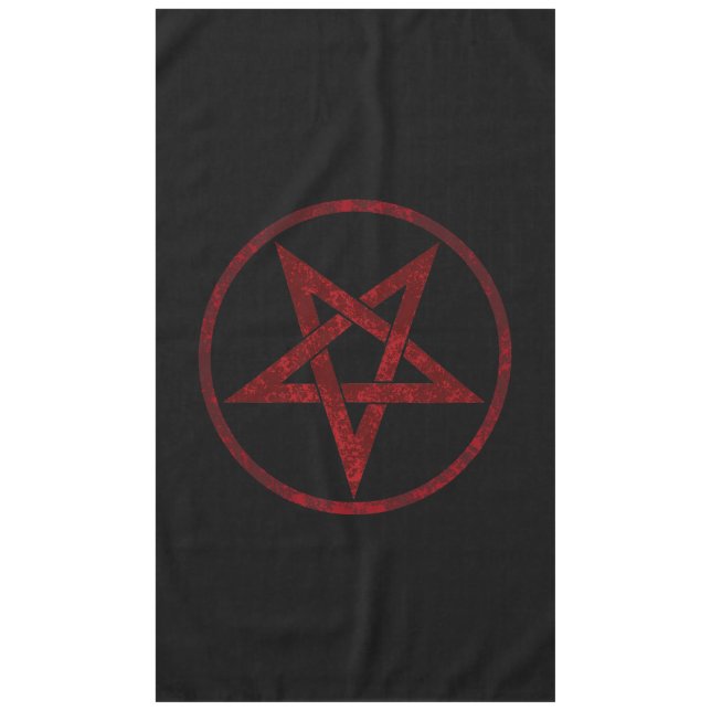 Toalha De Mesa Pentagrama do diabo vermelho (Frente)