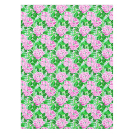 Toalha De Mesa Peônia Rosa Flora Verdejante Botânica Elegante