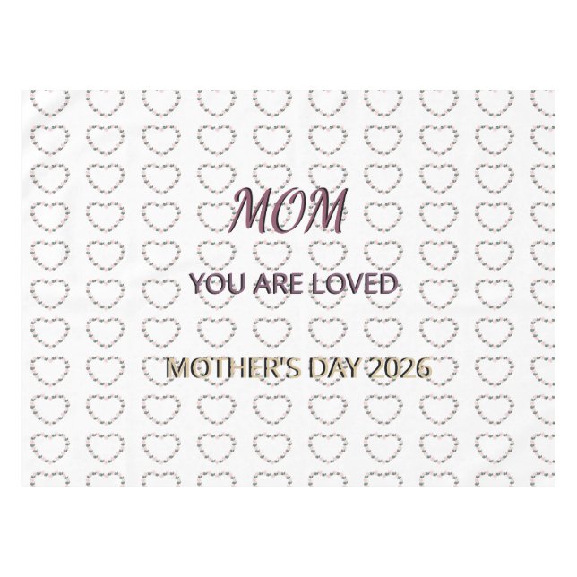 Toalha De Mesa Peony Heart Celebration Pattern for Mom (Frente (Horizontal))