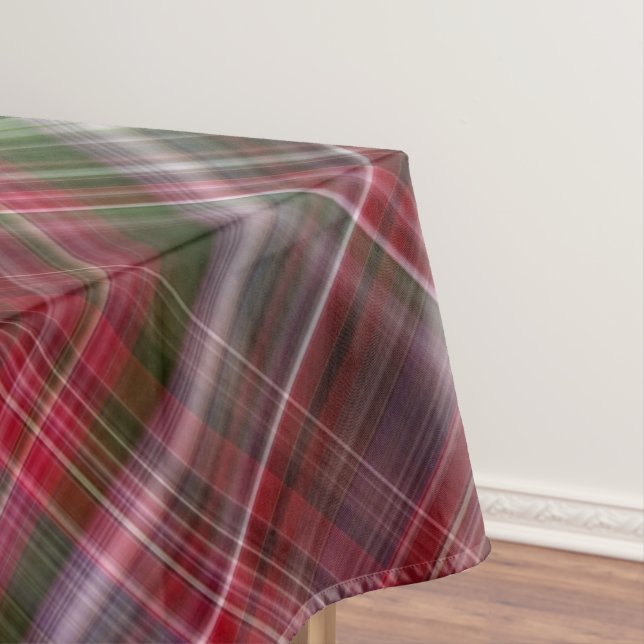 Toalha De Mesa Pequena Xadrez Vermelha e Verde (Posição Original)