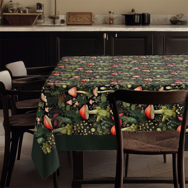 Toalha de mesa personalizada com cogumelos em tons (Custom Nature Tablecloth Mushrooms in Warm Hues)