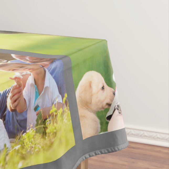 Toalha De Mesa Personalizar colagem e texto de fotos (Posição Original)