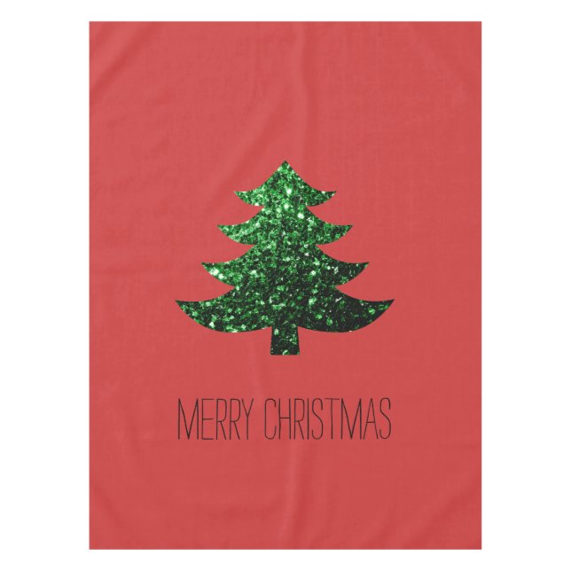 Toalha De Mesa Personalizar vermelho cinza verde da árvore de Nat (Frente)