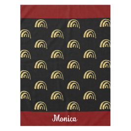 Toalha De Mesa Personalized name gold rainbow and black